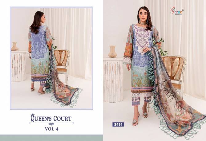 Queens Court Vol 4 By Shree Embroidery Cotton Dupatta Pakistani Suits Wholesale Market In Surat
